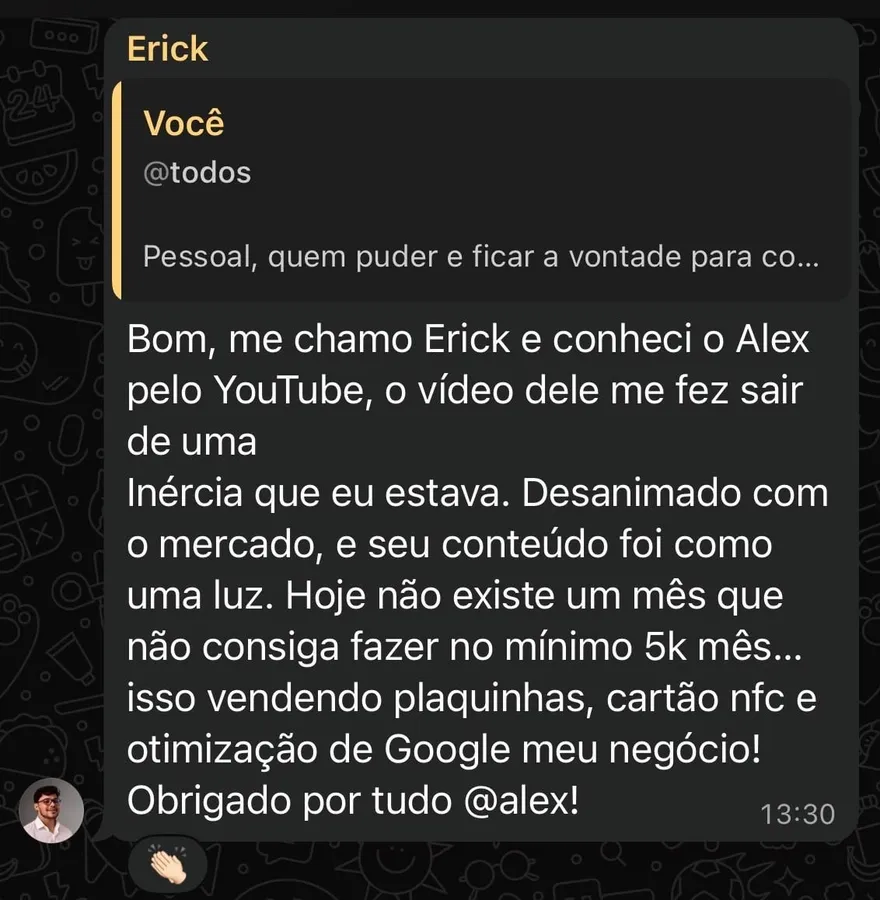 Depoimento Erick